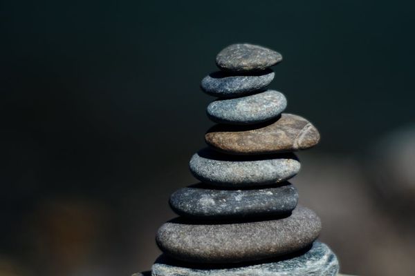 A stack of smooth stones symbolizing balance and calm.